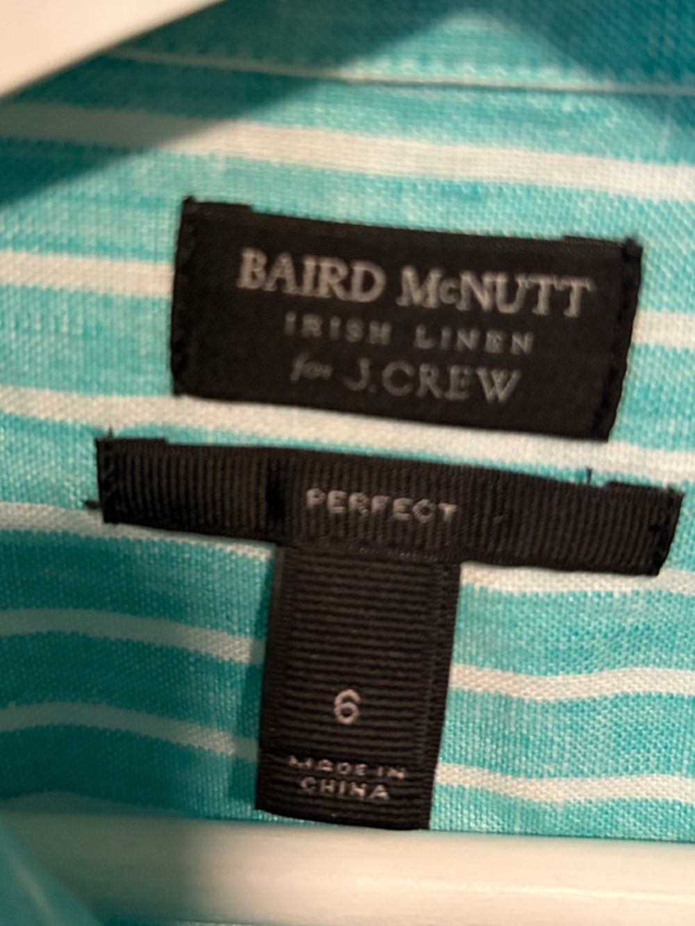 J. Crew Baird McNutt Green Stripe Linen Shirt - Picture 3 of 5
